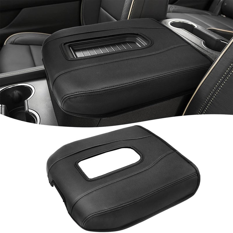 Eaglecover Center Console Armrest Cover for GMC Sierra & Chevy Silverado 2019-2026, Tahoe & Yukon & Suburban 2021-2026, Floor Console Bucket Seat Only, Vinyl Leather Trim, Scratchproof, Black - Image 1